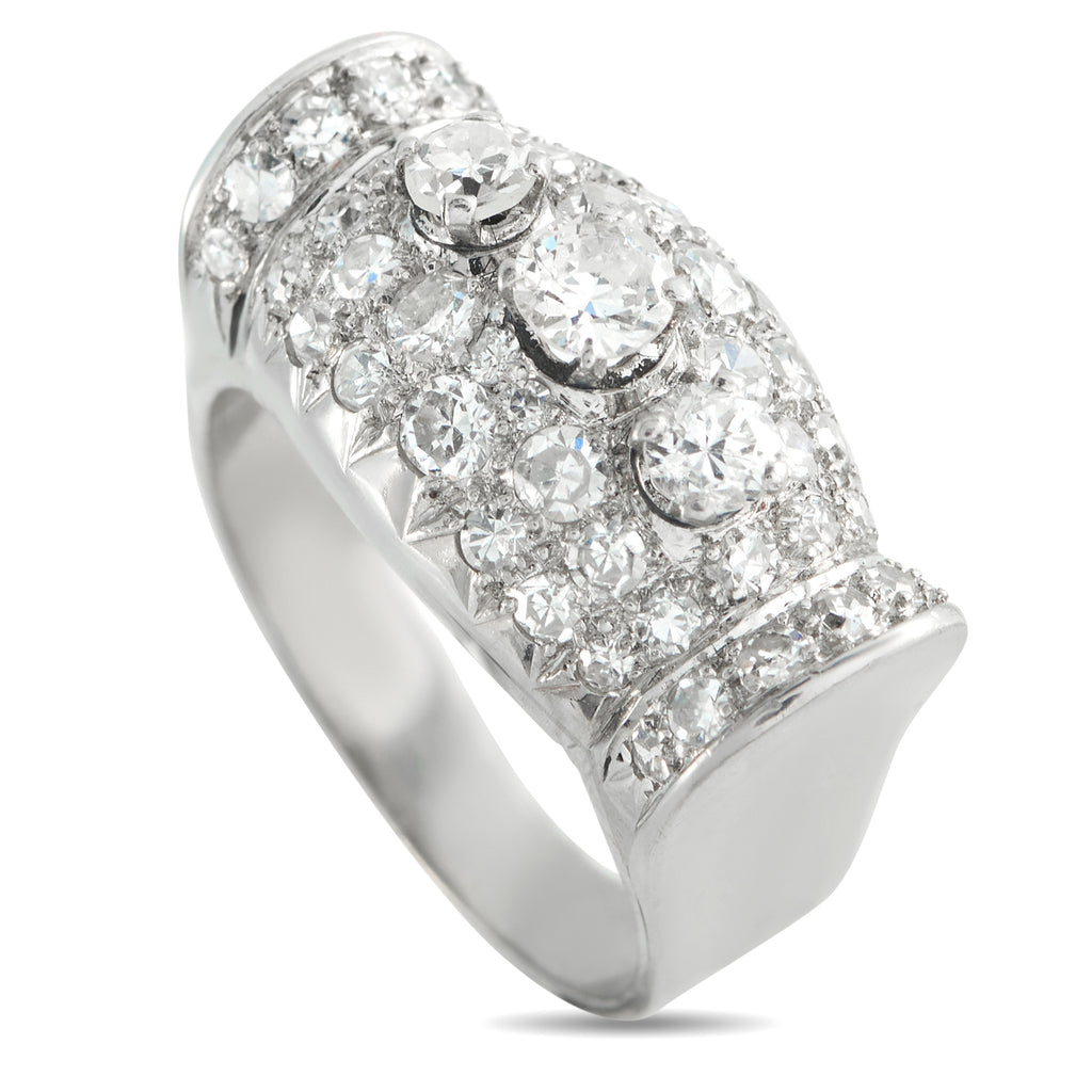 Antique 18K White Gold 1.58ct Diamond Ring