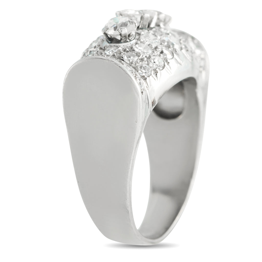 Antique 18K White Gold 1.58ct Diamond Ring