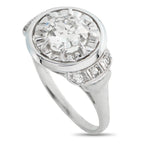 18K White Gold 1.10ct Diamond Art Deco Ring