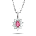 Platinum 0.48ct Diamond and Ruby Pendant