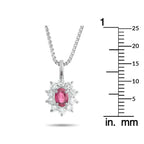 Platinum 0.48ct Diamond and Ruby Pendant