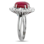 18K White Gold 1.0ct Diamond and Ruby Ring