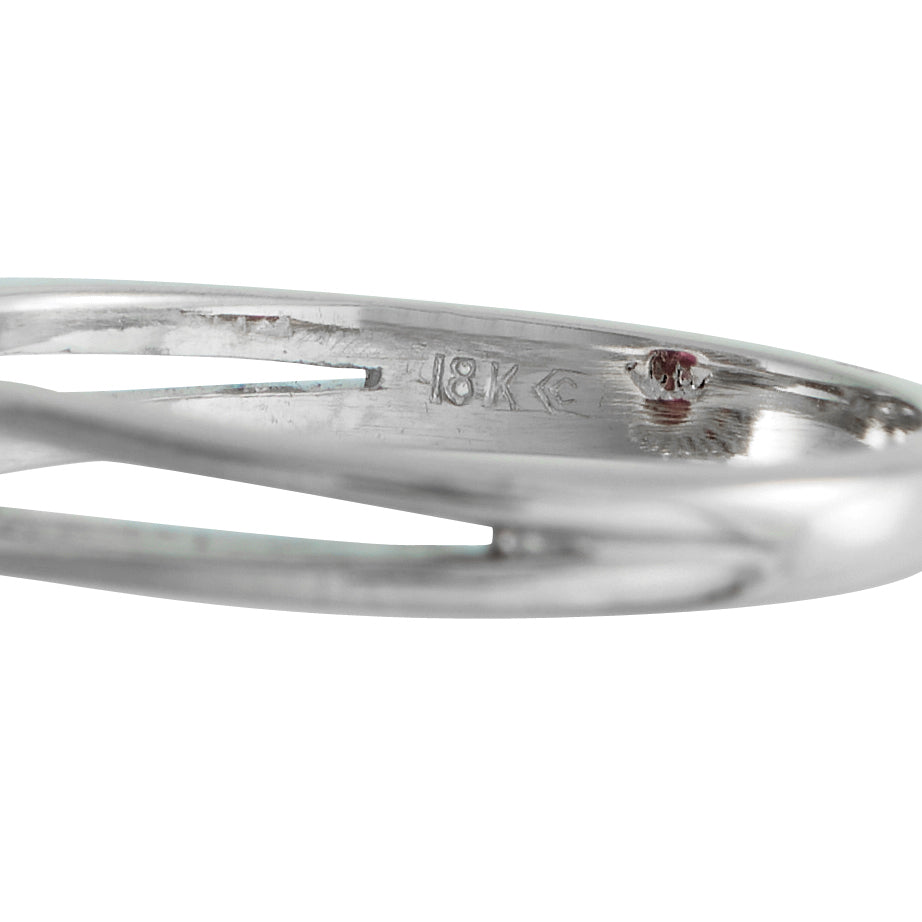 18K White Gold 1.0ct Diamond and Ruby Ring