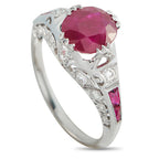 18K White Gold 0.18ct Diamond and Ruby Ring