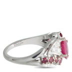 18K White Gold 0.24ct Diamond and Ruby Ring
