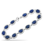 18K White Gold 4.92ct Diamond and Sapphire Bracelet