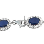 18K White Gold 4.92ct Diamond and Sapphire Bracelet