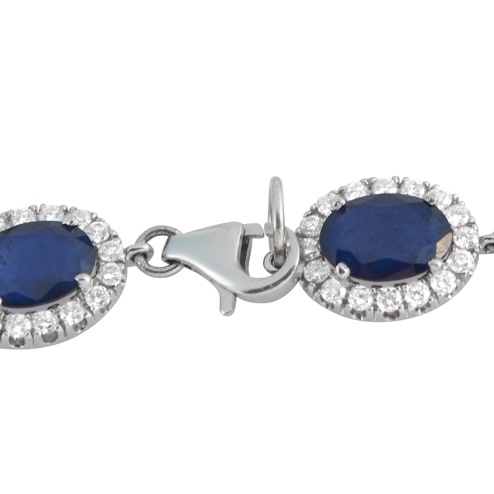 18K White Gold 4.92ct Diamond and Sapphire Bracelet