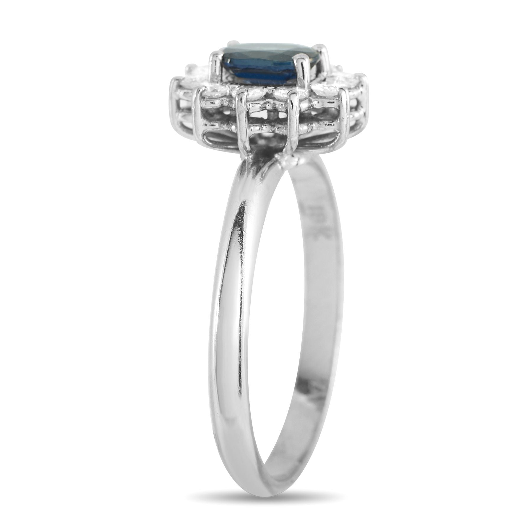 18K White Gold 0.25ct Diamond and Sapphire Ring