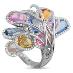 18K White Gold 1.65ct Diamond and Sapphire Ring