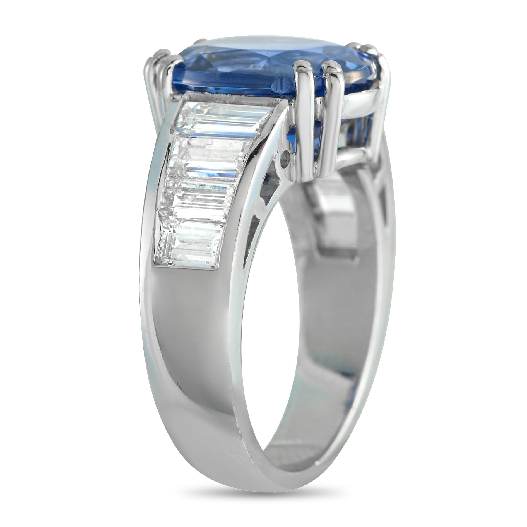 18K White Gold 1.35ct Diamond and Sapphire Ring