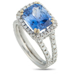 18K White Gold 1.10ct Diamond and Sapphire Ring