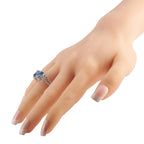 18K White Gold 1.10ct Diamond and Sapphire Ring