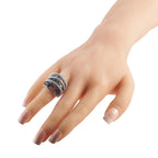 18K White Gold 2.28ct Diamond and Sapphire Ring