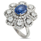 18K White Gold 1.40ct Diamond and Sapphire Ring