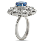 18K White Gold 1.40ct Diamond and Sapphire Ring