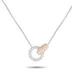 18K White and Rose Gold 1.00ct Diamond Necklace