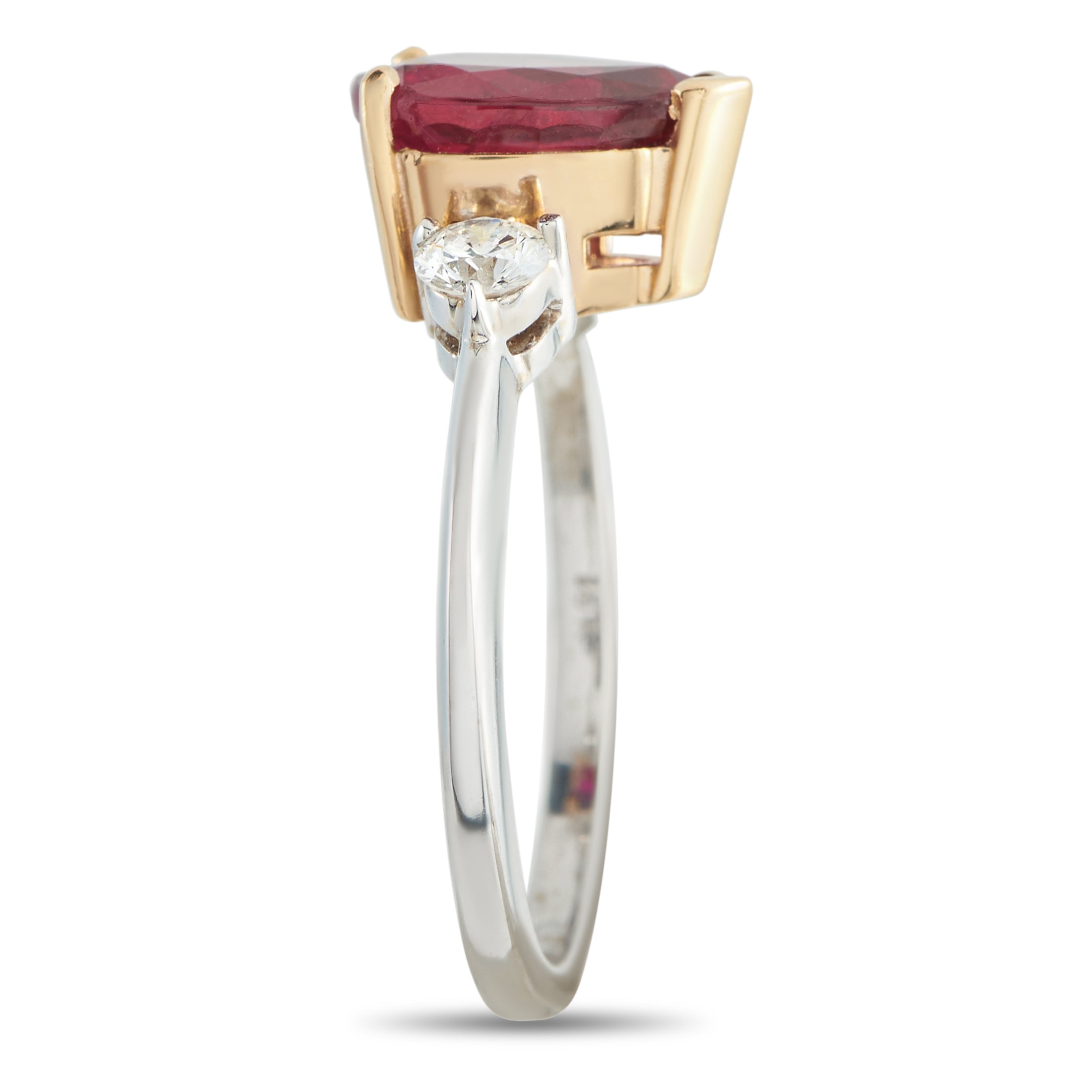 18K White and Rose Gold 0.30ct Diamond and Ruby Ring