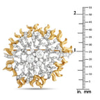 18K White and Yellow Gold 2.0ct Diamond Brooch