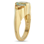 18K Yellow Gold 3.0ct Aquamarine and Citrine Ring