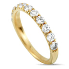 18K Yellow Gold 0.86ct Diamond Half-Eternity Band