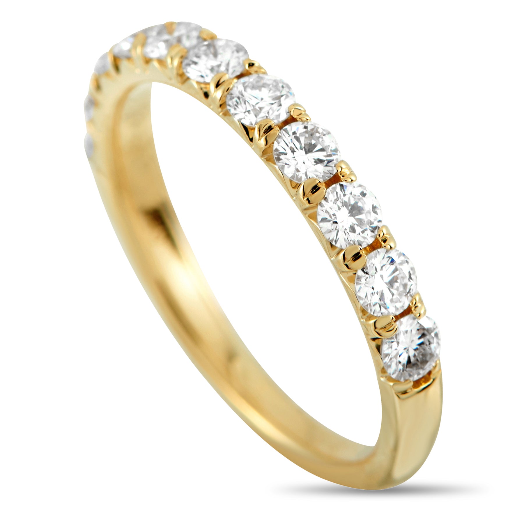 18K Yellow Gold 0.86ct Diamond Half-Eternity Band