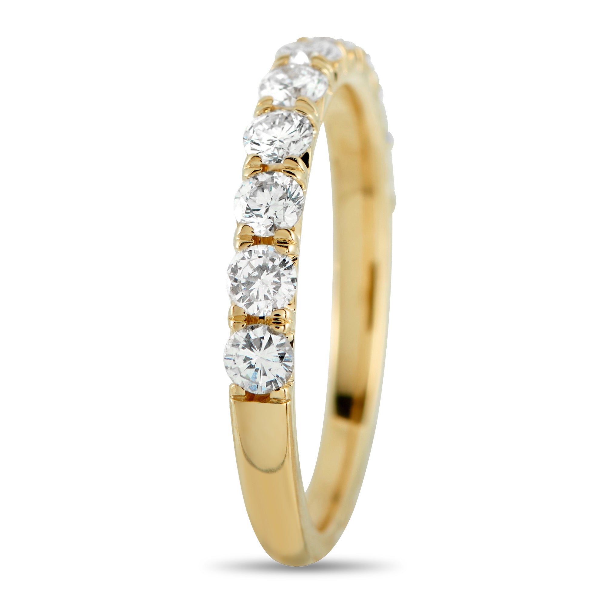 18K Yellow Gold 0.86ct Diamond Half-Eternity Band