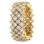 18K Yellow Gold 4.85ct Diamond Lattice Eternity Ring