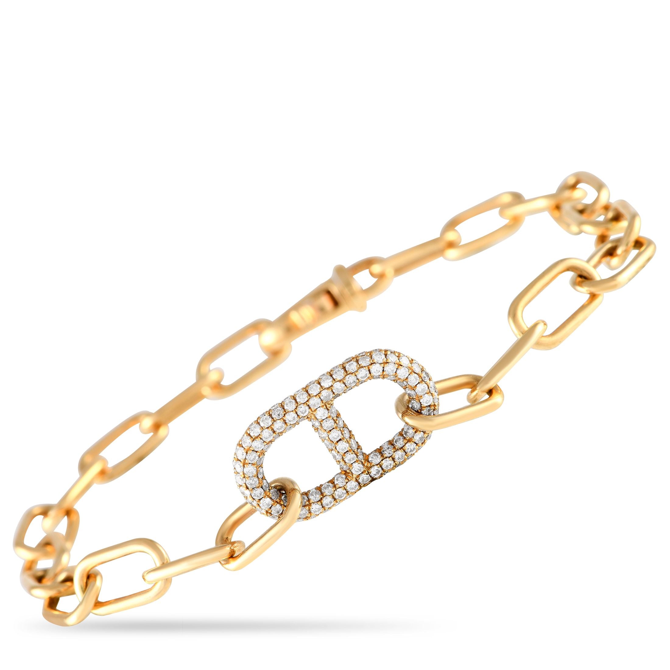 Exclusive 18K Yellow Gold 1.50ct Diamond Bracelet – This impressive 18K yellow gold bracelet is a luxury piece that is ideal 