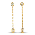Exclusive 18K Yellow Gold 1.40ct Diamond Dangle Earrings AER-19572-Y – These earrings are designed to continually capture you