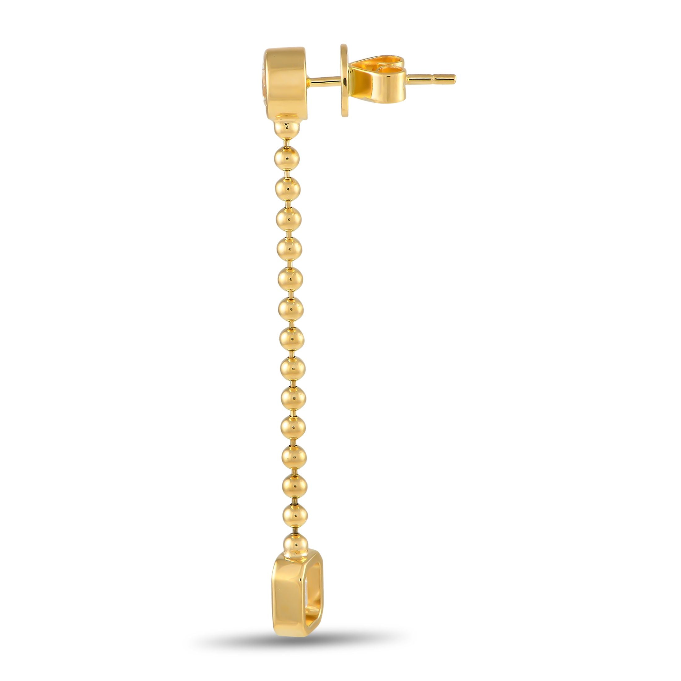 Exclusive 18K Yellow Gold 1.40ct Diamond Dangle Earrings