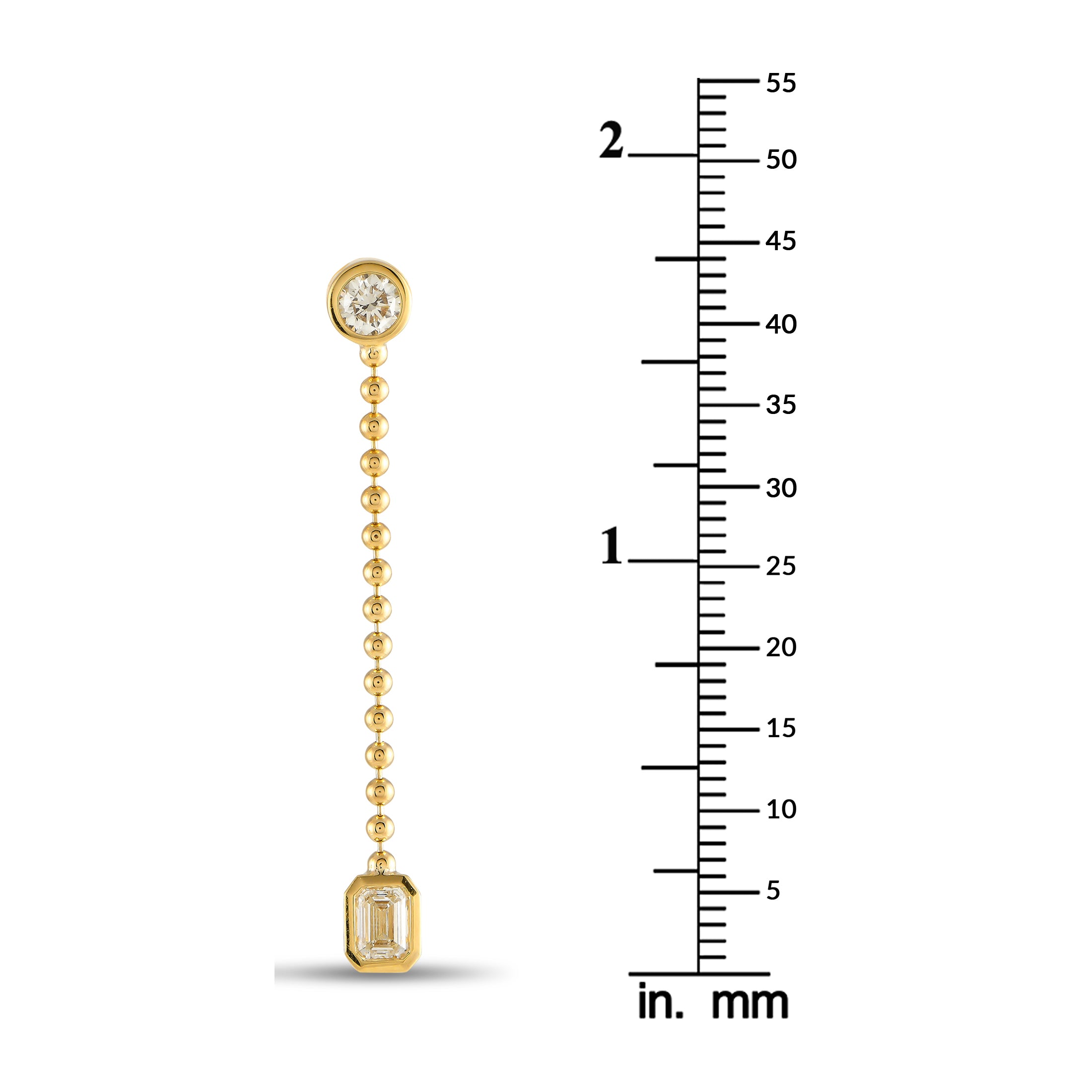 18K Yellow Gold 1.40ct Diamond Dangle Earrings