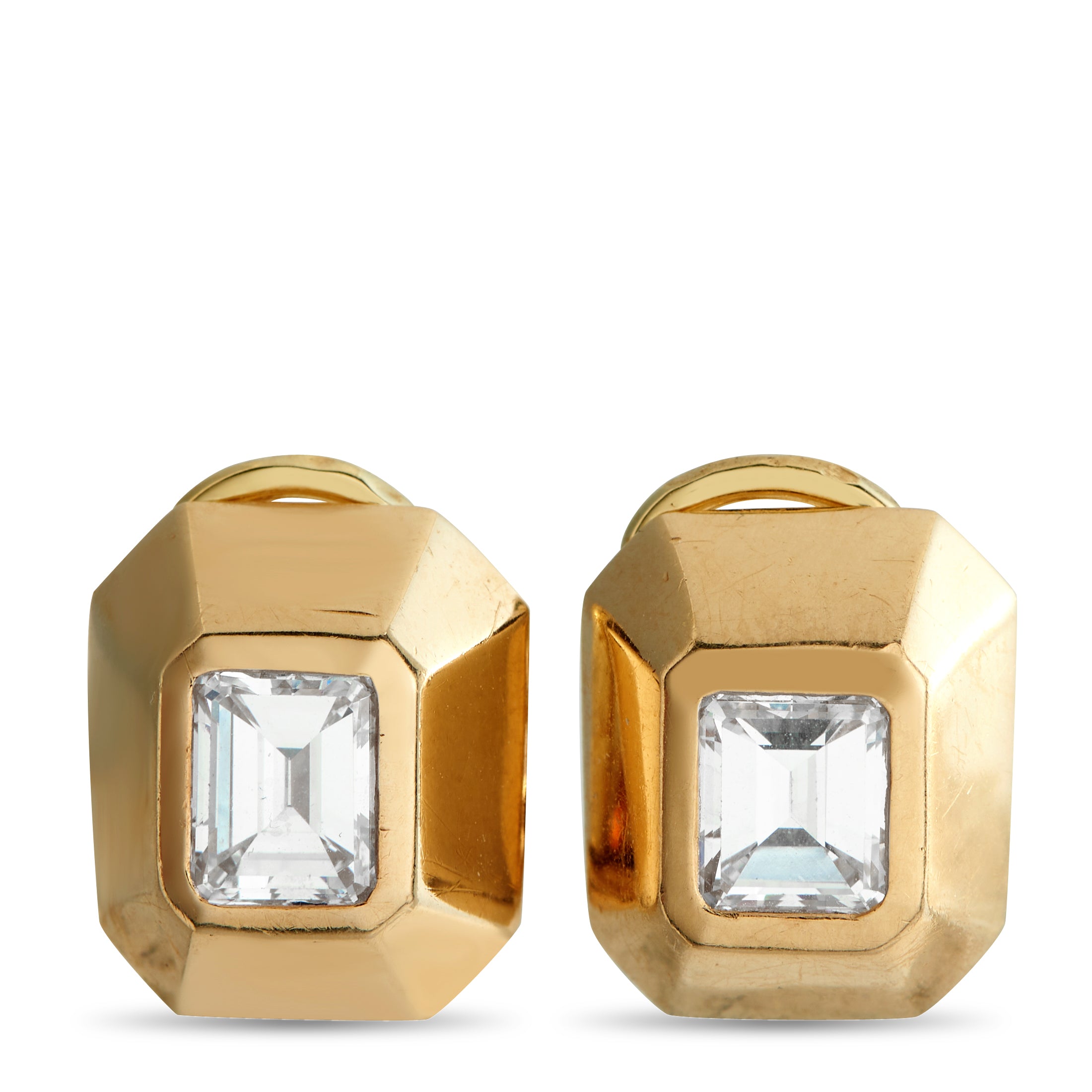 14K Yellow Gold 1.80ct Diamond Clip-on Earrings