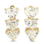 18K Yellow Gold 3.0ct Diamond Earrings