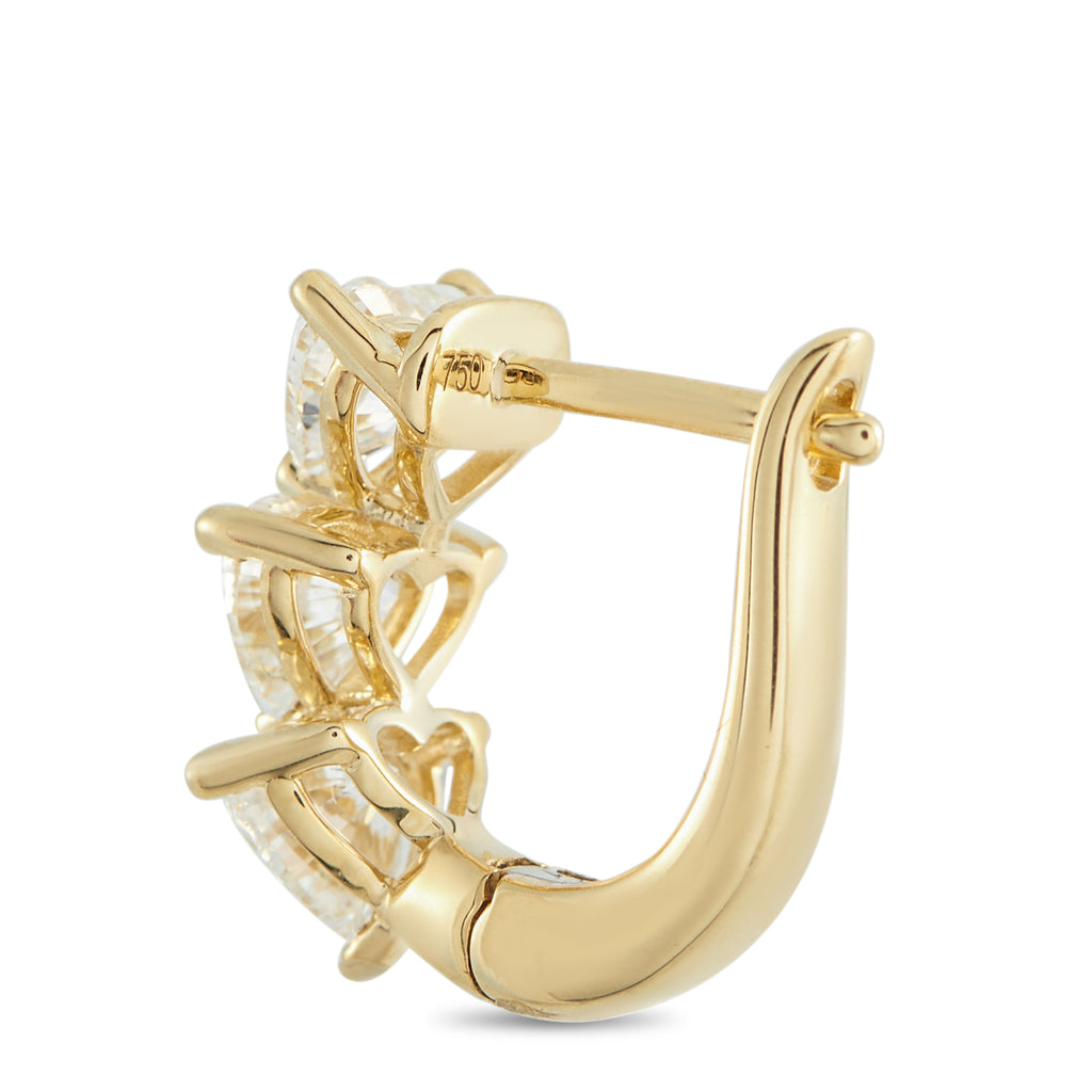 18K Yellow Gold 3.0ct Diamond Earrings