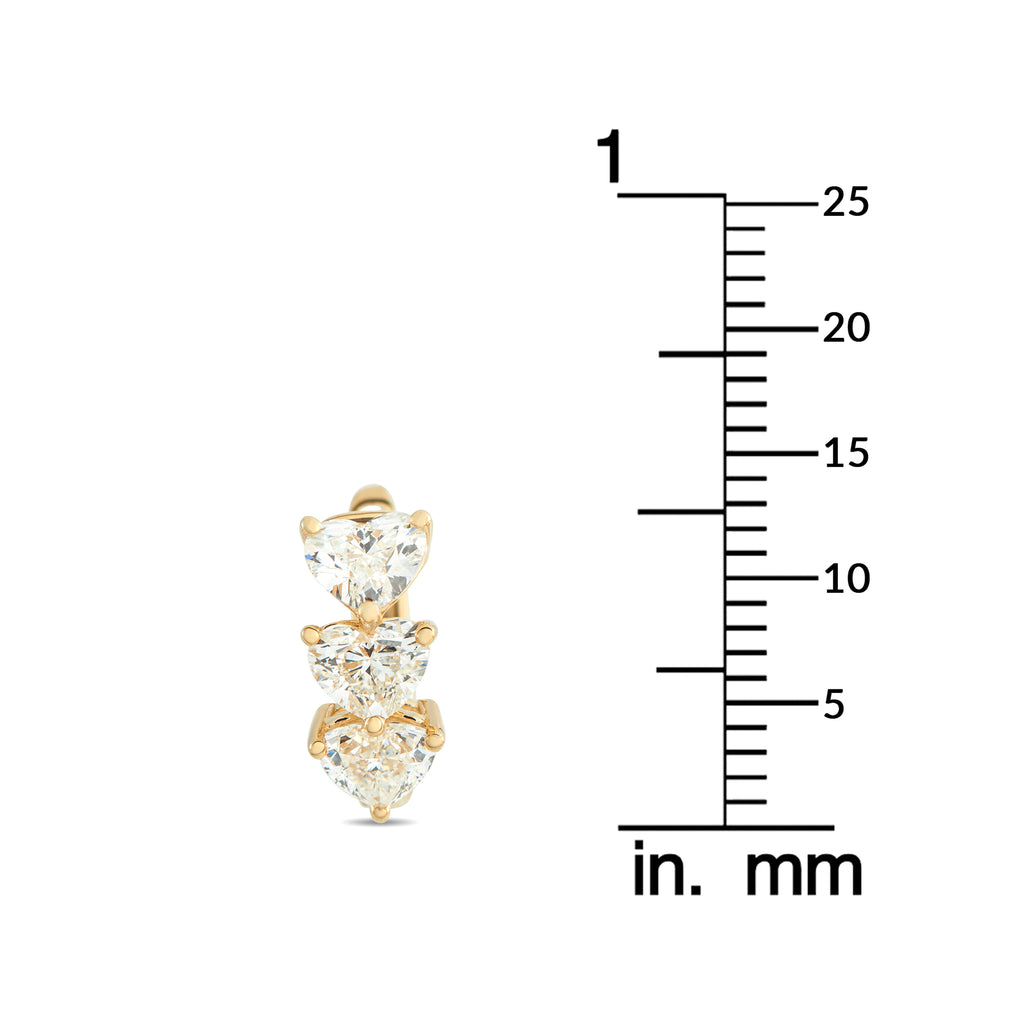 18K Yellow Gold 3.0ct Diamond Earrings