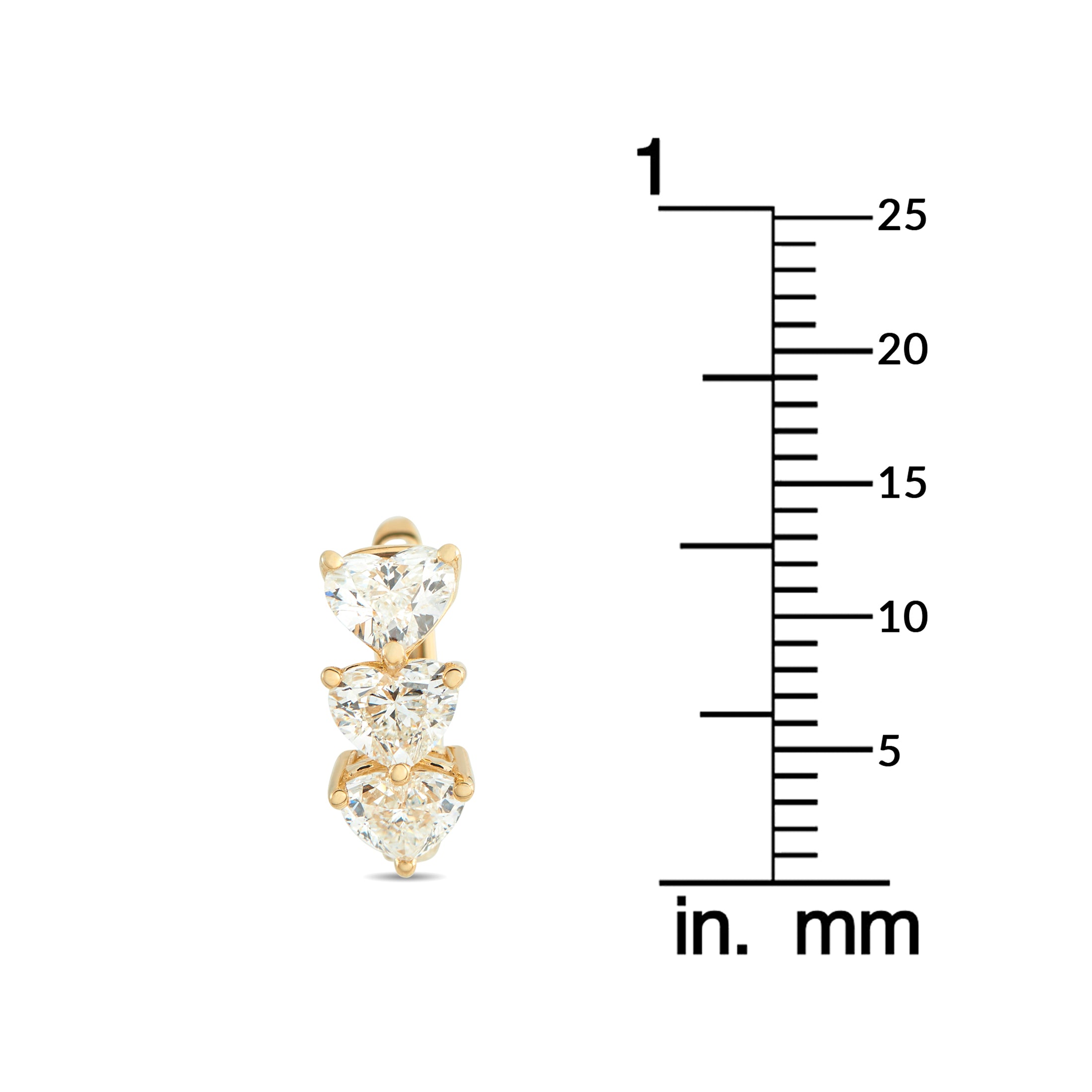 18K Yellow Gold 3.0ct Diamond Earrings