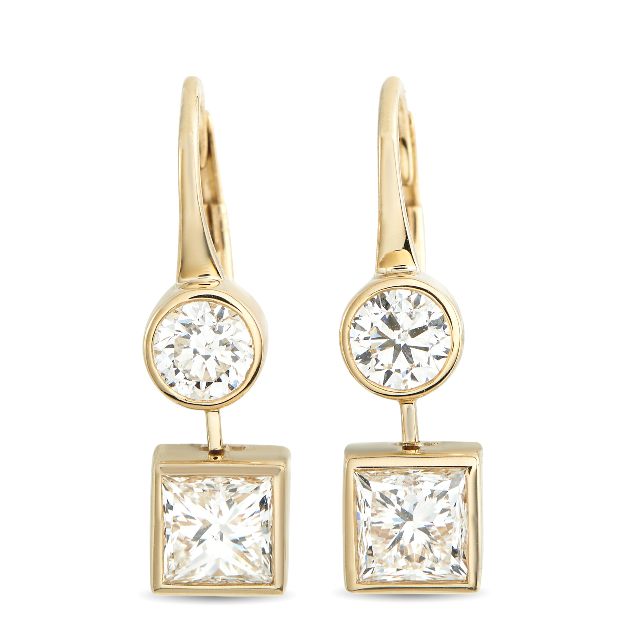 18K Yellow Gold 2.04ct Diamond Earrings