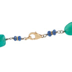 18K Yellow Gold 0.70ct Diamond and Emerald Necklace