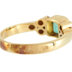 18K Yellow Gold 0.30ct Diamond and Emerald Ring