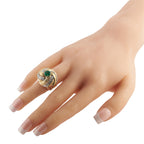 18K Yellow Gold 0.48ct Diamond and Emerald Ring