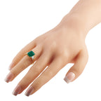 18K Yellow Gold 0.05ct Diamond and Emerald Ring