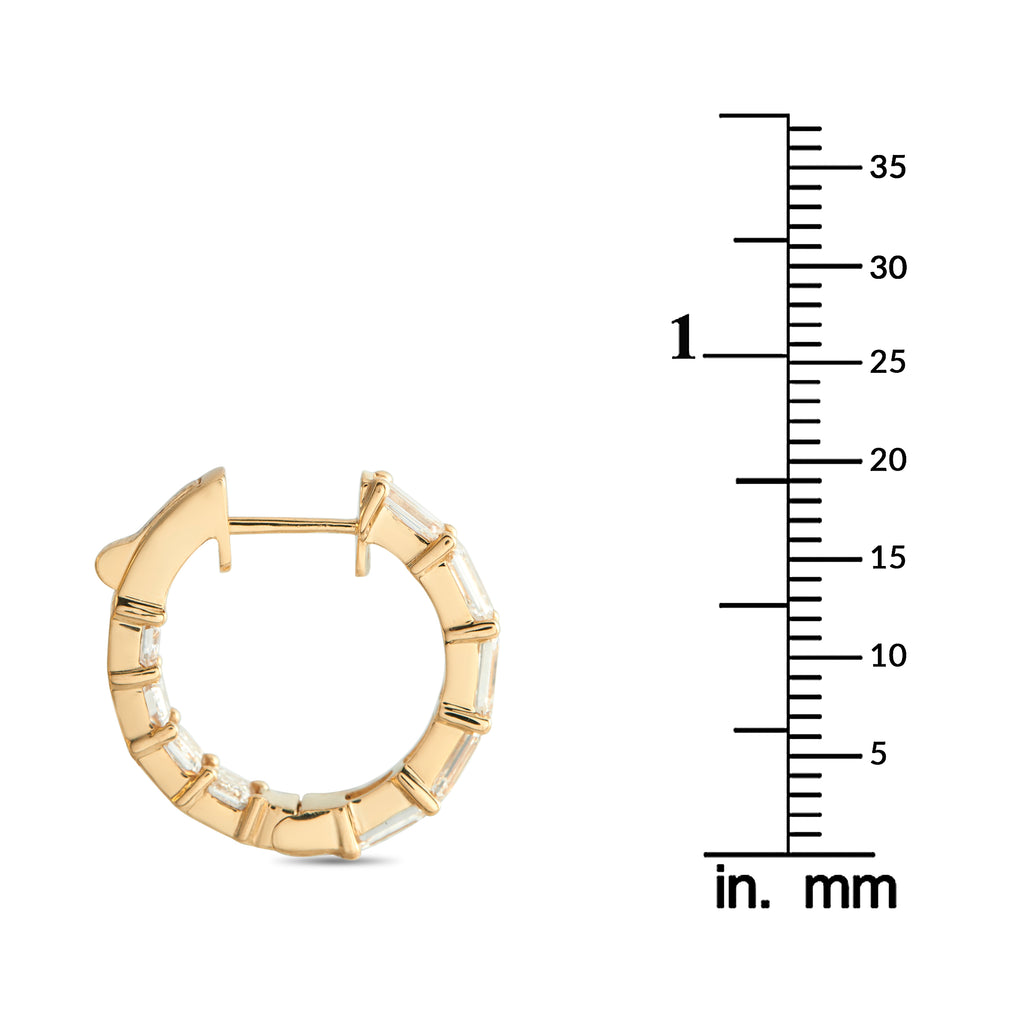 18K Yellow Gold 3.80ct Diamond Inside-Out Hoop Earrings