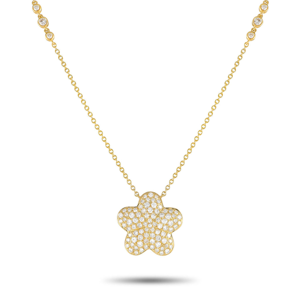 Exclusive 18K Yellow Gold 1.25ct Diamond Necklace ANK-19702-Y – This exquisitely crafted necklace will continually captivate