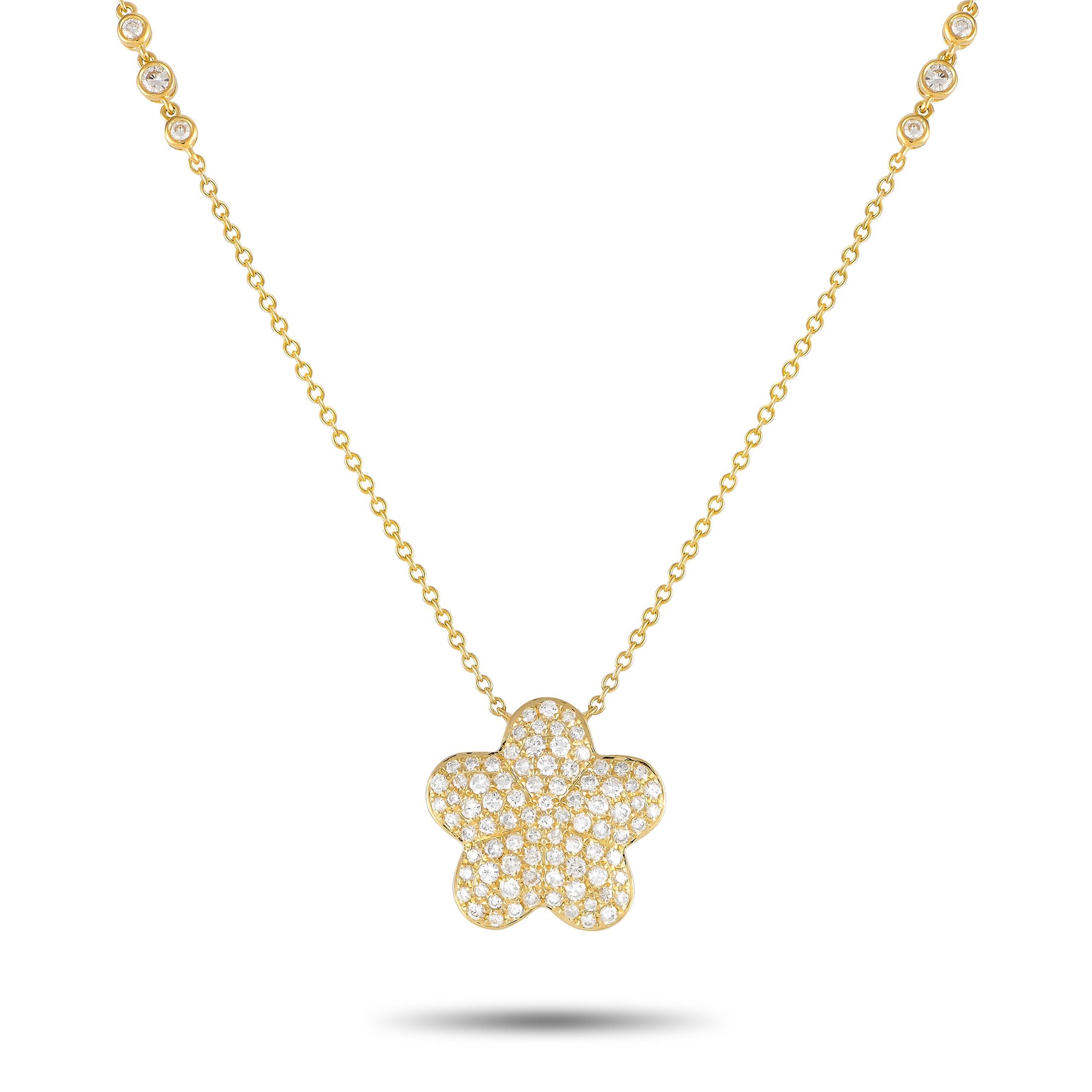 Exclusive 18K Yellow Gold 1.25ct Diamond Necklace ANK-19702-Y – This exquisitely crafted necklace will continually captivate