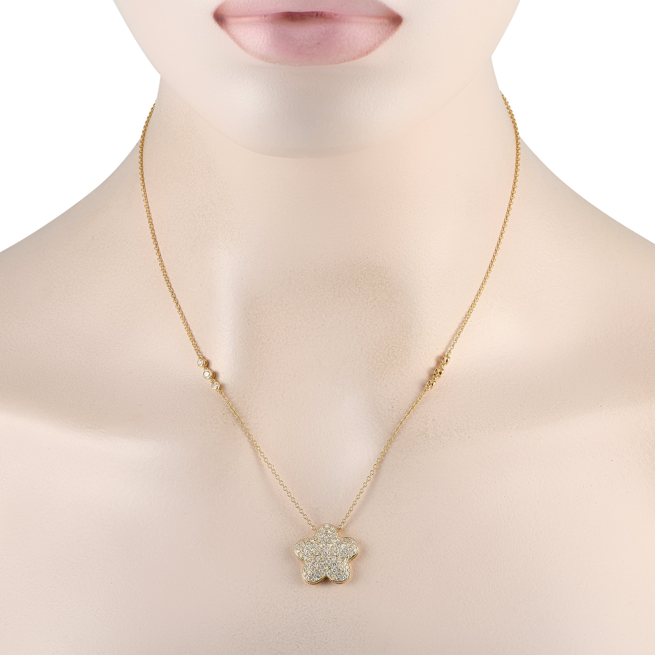 18K Yellow Gold 1.25ct Diamond Necklace