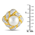 Exclusive 18K Yellow Gold 6.12ct Diamond and Mobe Pearl Clip-On Earrings
