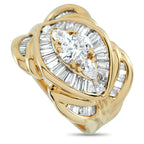 Exclusive 18K Yellow Gold 2.19ct Diamond Ring MF37-101725 – Bold and eye-catching, this Exclusive  ring with a tiered structu