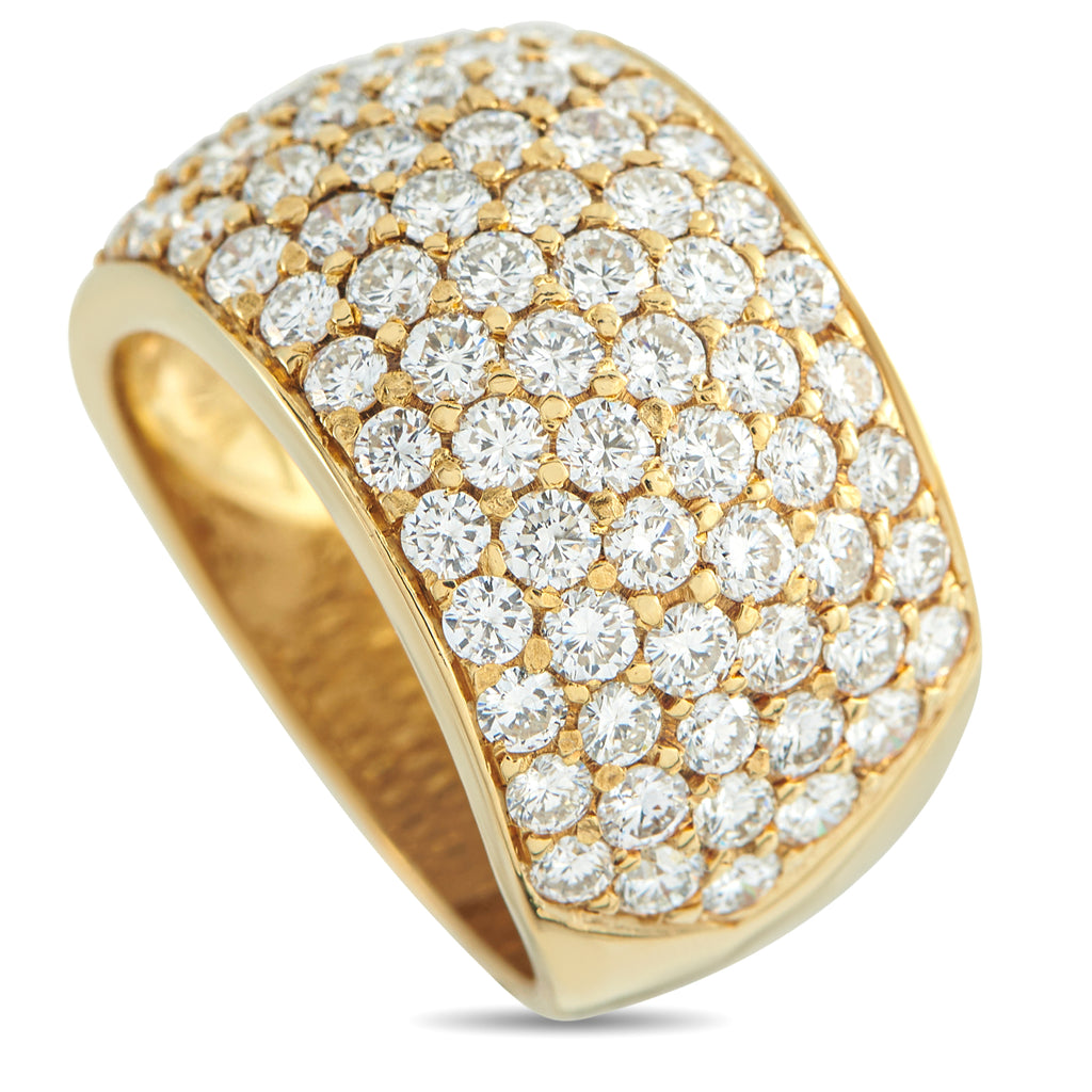 18K Yellow Gold 2.45ct Diamond Wide Band