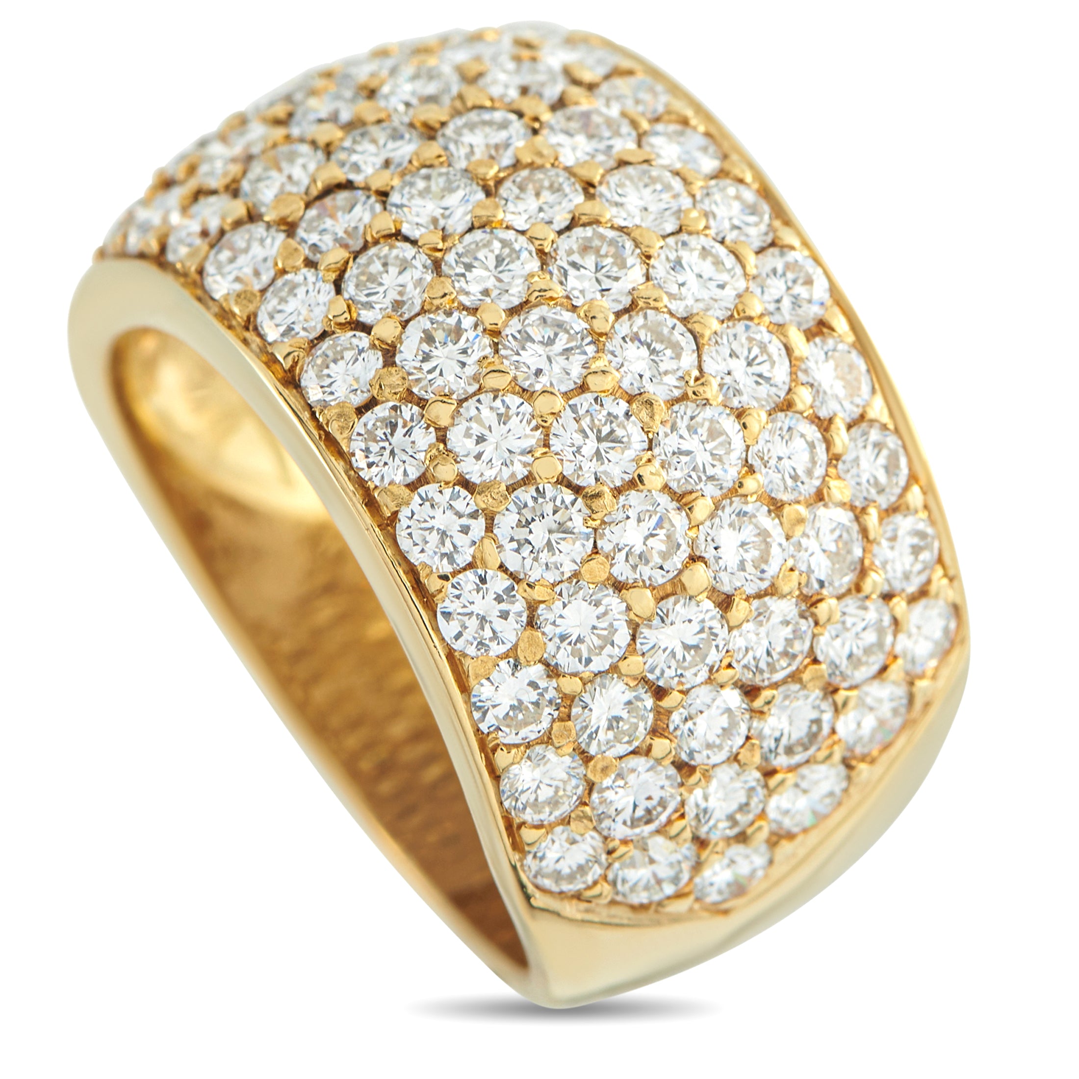 18K Yellow Gold 2.45ct Diamond Wide Band